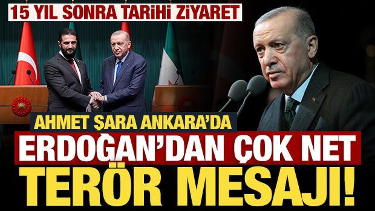 Suriye Cumhurbaşkanı Ahmed Şara Ankara'da: Erdoğan'dan &ouml;nemli a&ccedil;ıklamalar