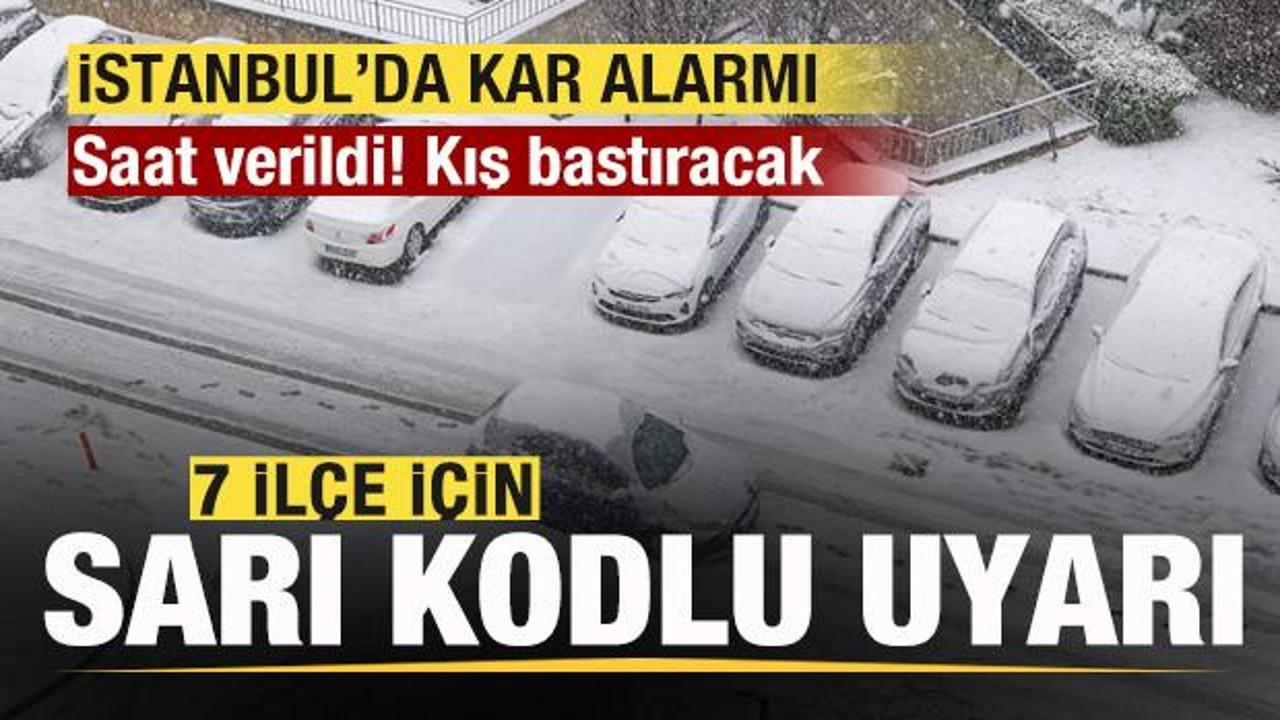 İstanbul'da yoğun kar yağışı! 7 il&ccedil;e i&ccedil;in sarı kodlu uyarı! AKOM saat verdi Kış bastıracak