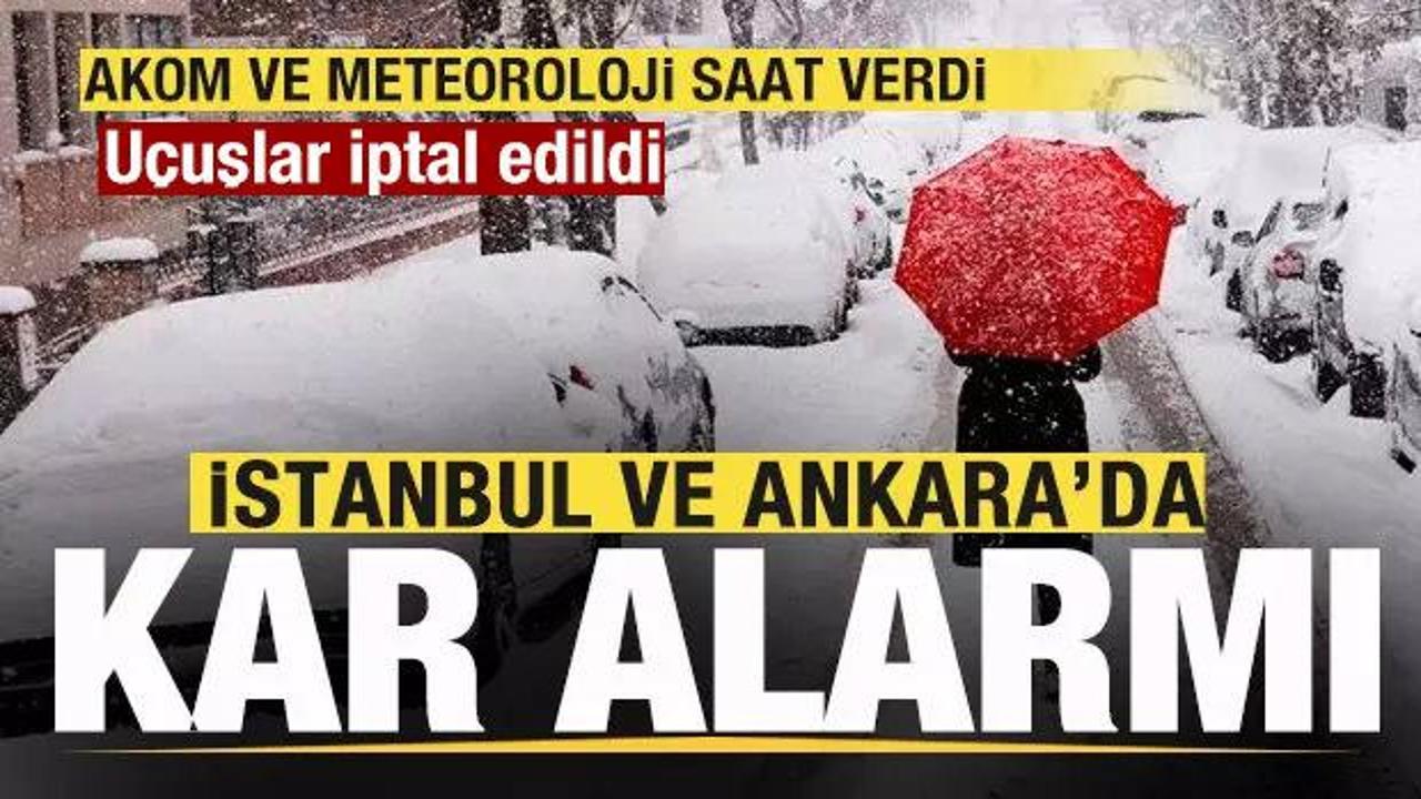 İstanbul'da kar alarmı! AKOM g&uuml;n ve saat verdi! U&ccedil;uşlar iptal edildi