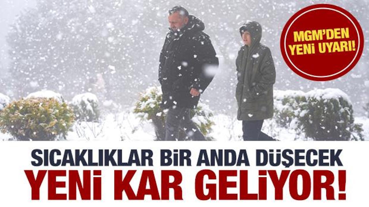 Sıcaklık birden d&uuml;şecek! Yeni kar yağışı geliyor