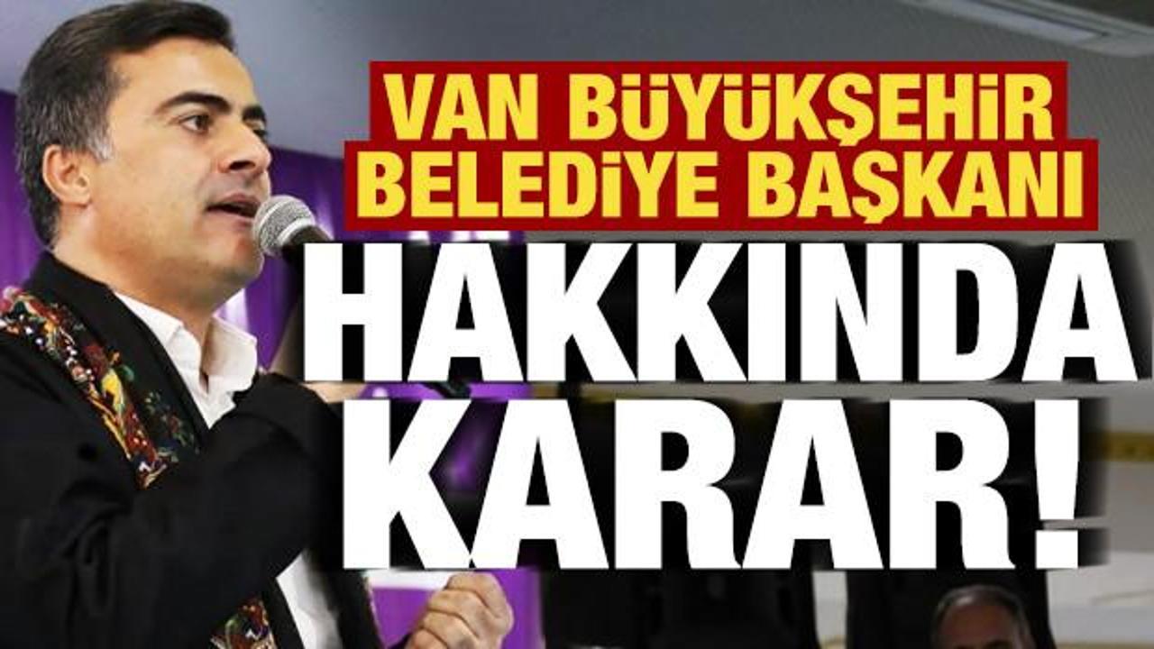 Son dakika: Van B&uuml;y&uuml;kşehir Belediye Başkanı Zeydan hakkında karar!