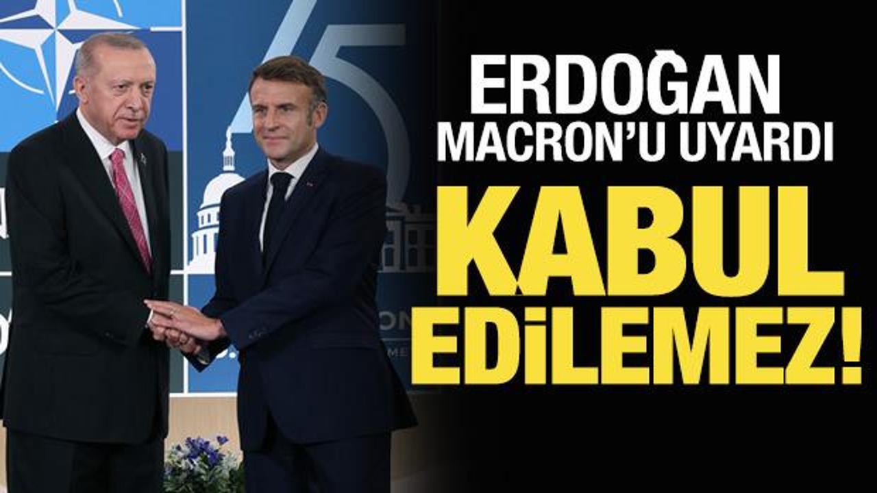 Cumhurbaşkanı Erdoğan, Macron ile g&ouml;r&uuml;şt&uuml;