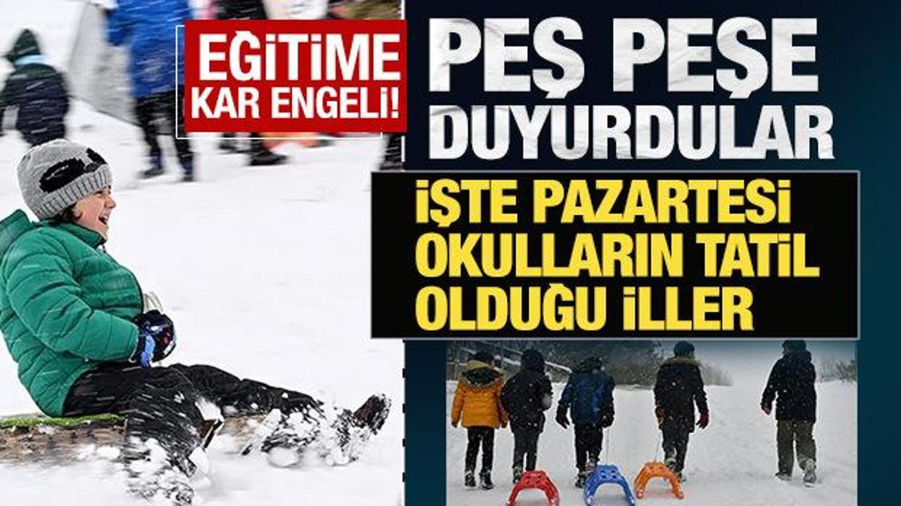 Eğitime kar engeli! Peş peşe duyurdular: İşte pazartesi okulların tatil olduğu iller