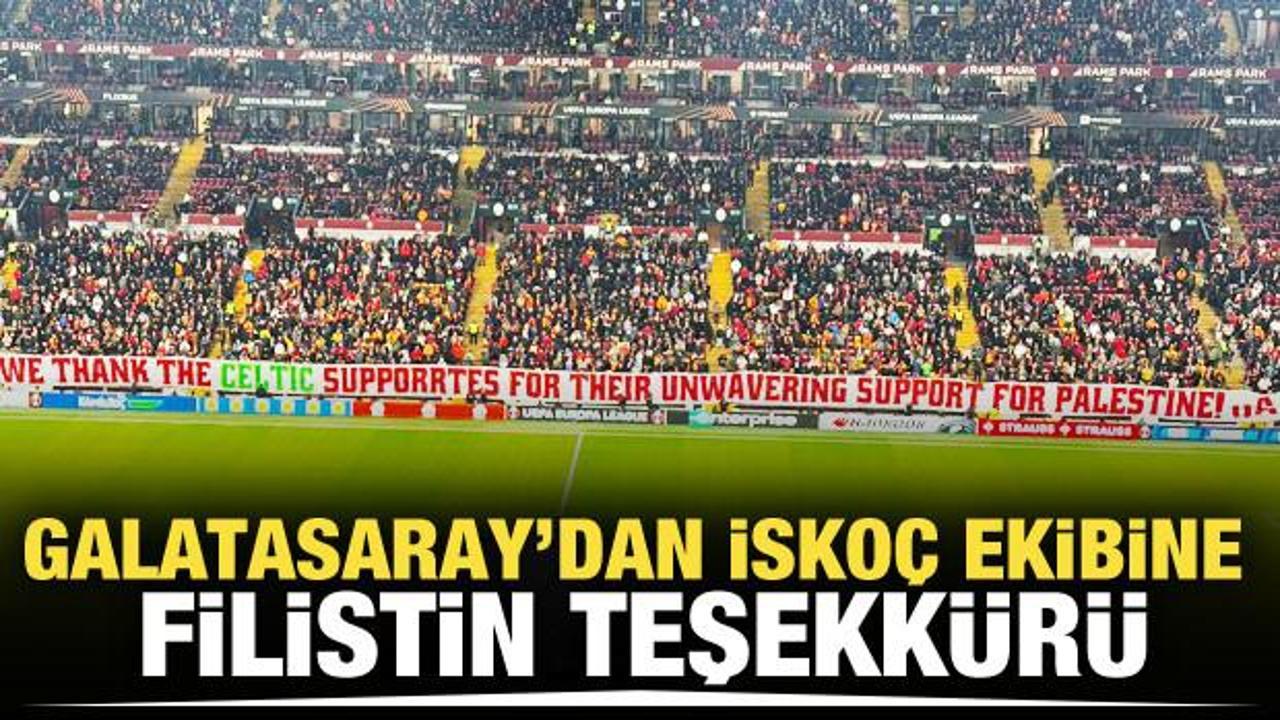 Galatasaray'dan sko kulbne teekkr! "Filistin iin..."