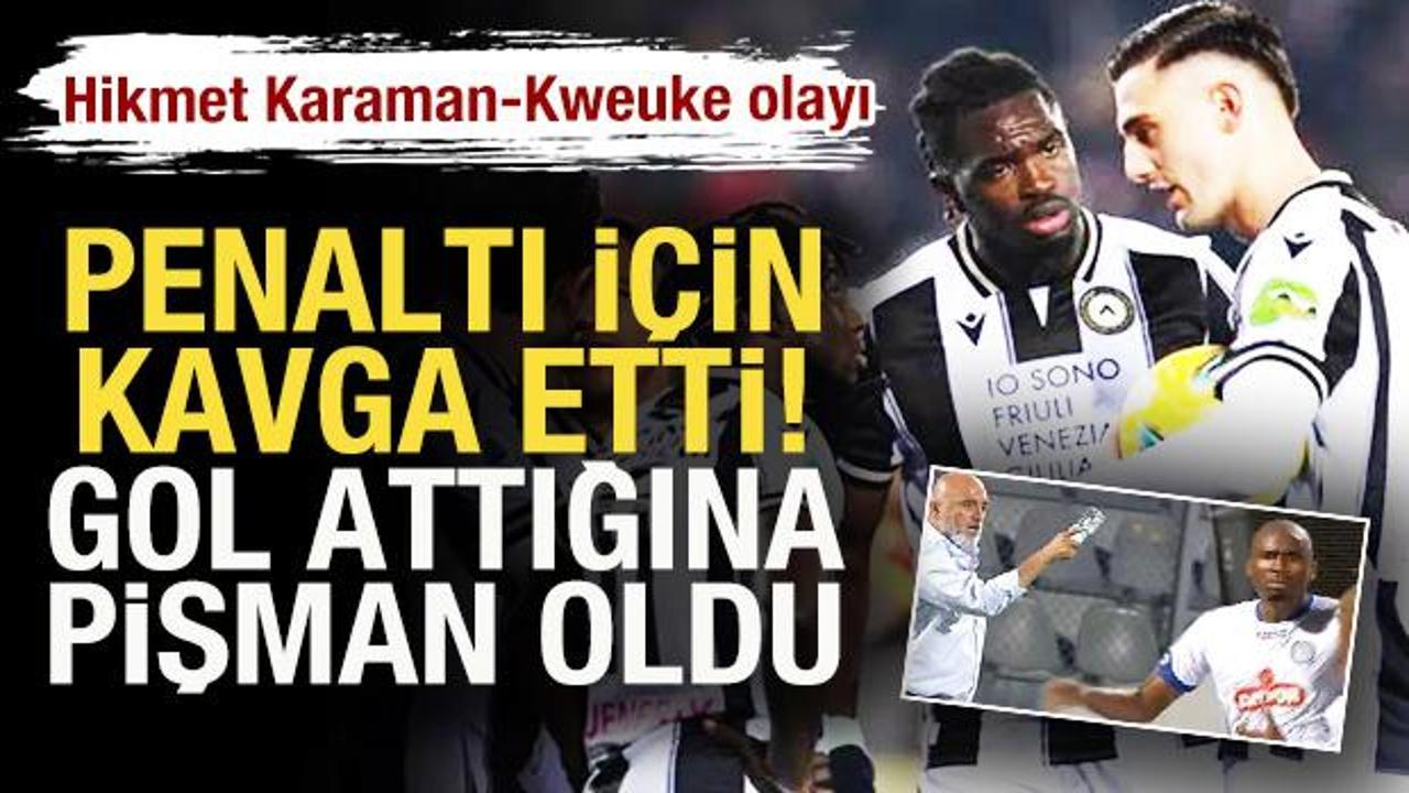 İtalya'da Hikmet Karaman-Kweuke olayı! Penaltı i&ccedil;in kavga etti! Gol attığına pişman oldu