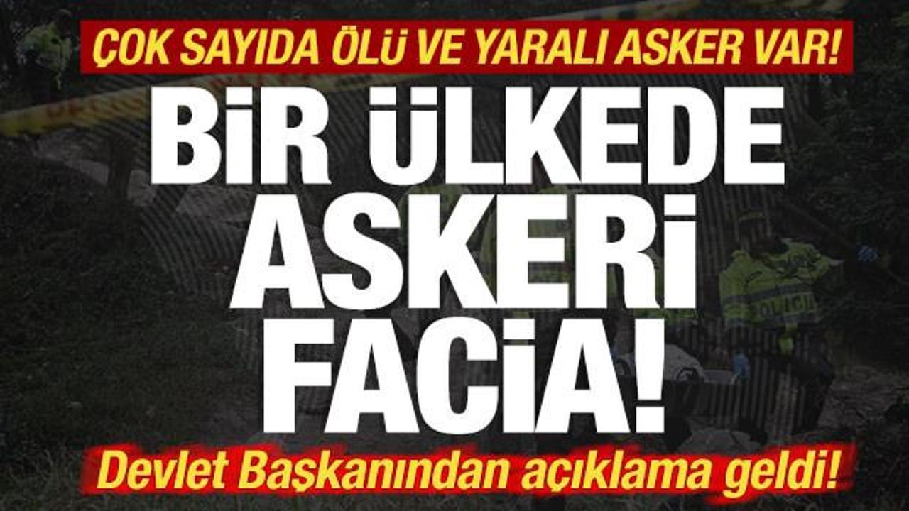 Bir &uuml;lkede askeri facia: 9 asker &ouml;ld&uuml;, 20 asker yaralı! Devlet Başkanından ilk a&ccedil;ıklama