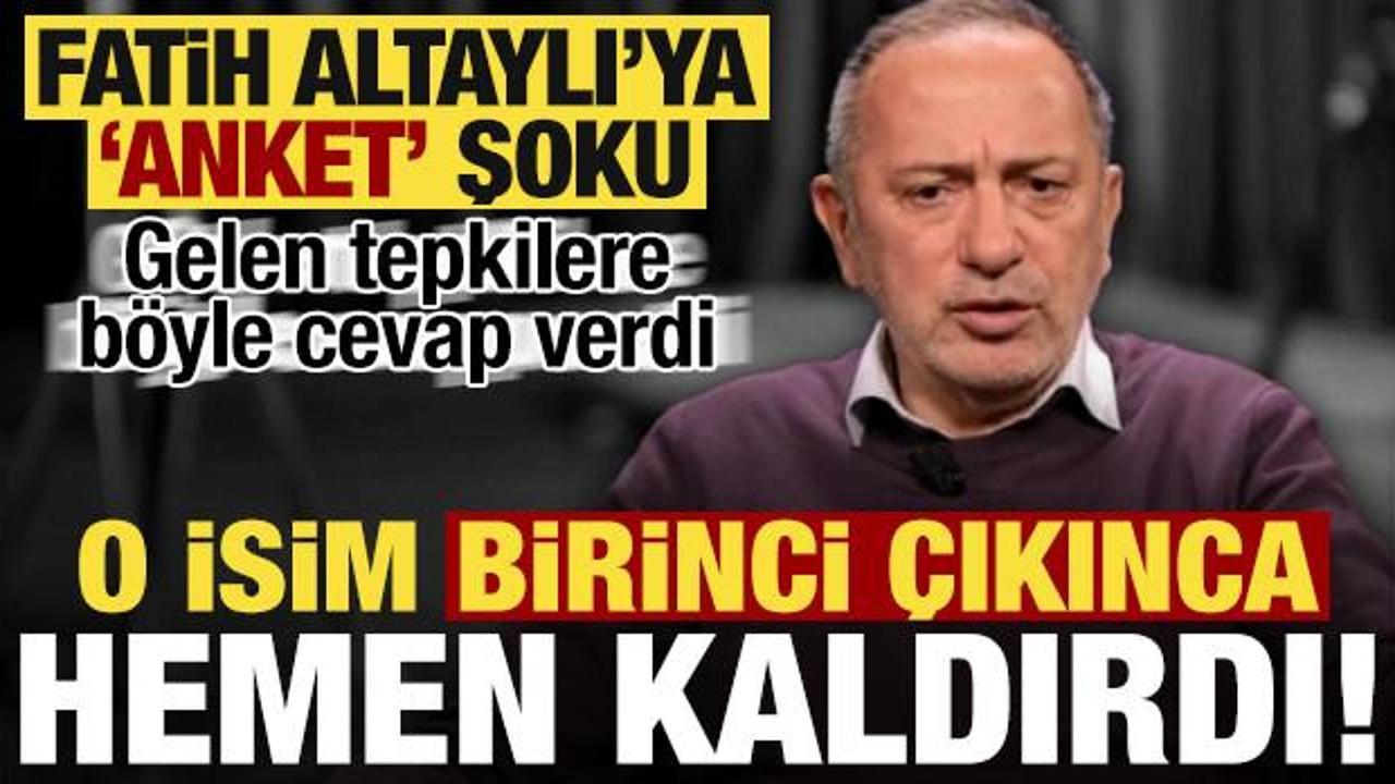Fatih Altaylı'ya anket şoku! O isim birinci çıkınca hemen kaldırdı, tepkilere cevap verdi