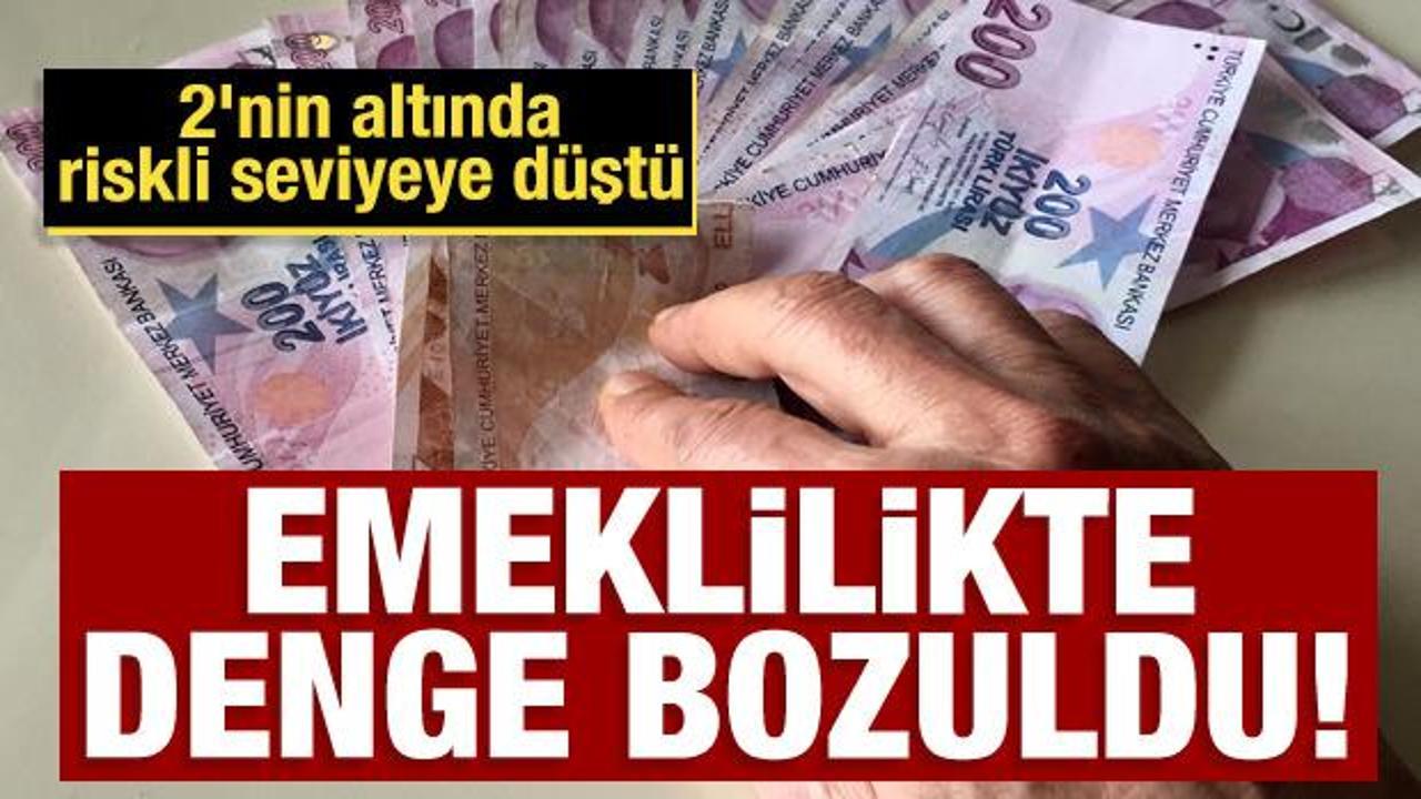 Emeklilikte denge bozuldu: 2'nin altında riskli seviyeye düştü