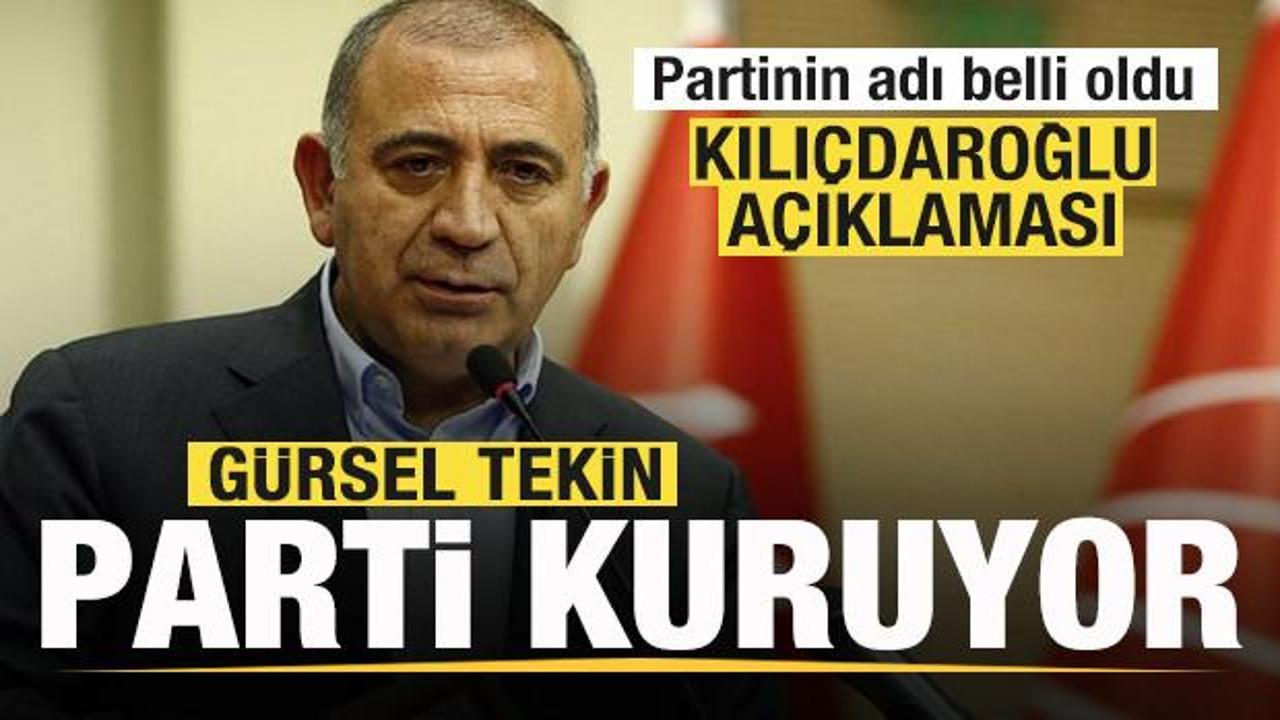 G&uuml;rsel Tekin parti kuruyor! Partinin adı belli oldu! Kılı&ccedil;daroğlu a&ccedil;ıklaması