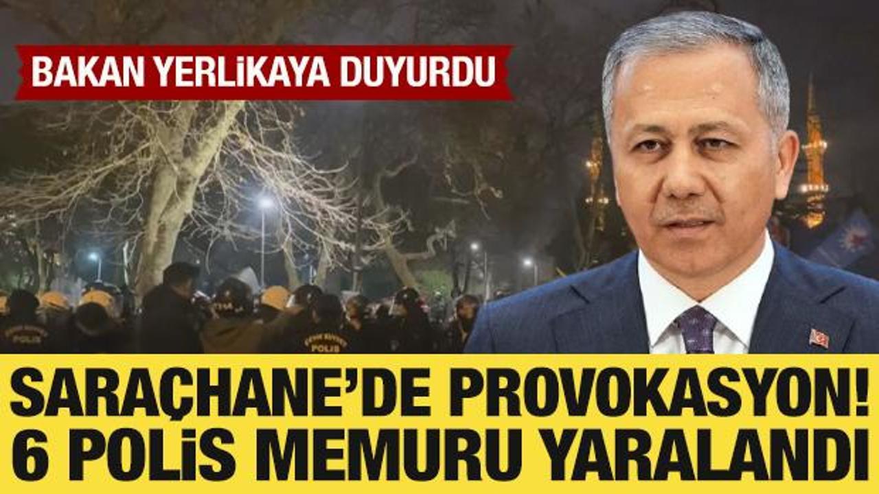 Sara&ccedil;hane'deki g&ouml;sterilerde 6 polis yaralandı