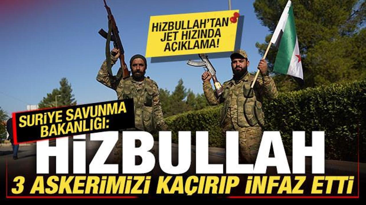 Son dakika: Suriye Savunma Bakanlığı: Hizbullah, 3 askerimizi ka&ccedil;ırıp infaz etti!