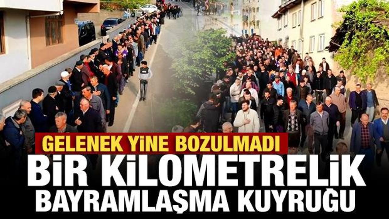 Gelenek yine bozulmadı: Bursa'daki o mahallede bir kilometrelik bayramlaşma kuyruğu