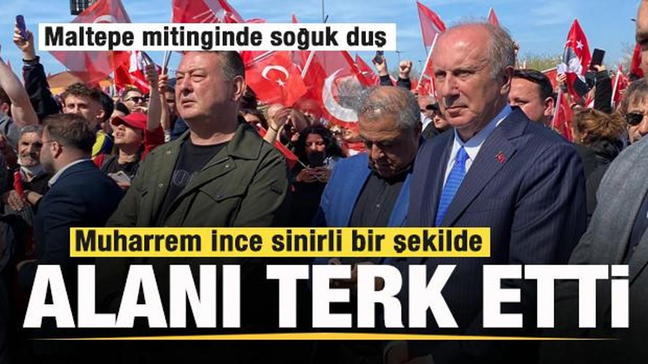Maltepe mitinginde Muharrem İnce'ye soğuk duş! Sinirli bir şekilde alanı terk etti