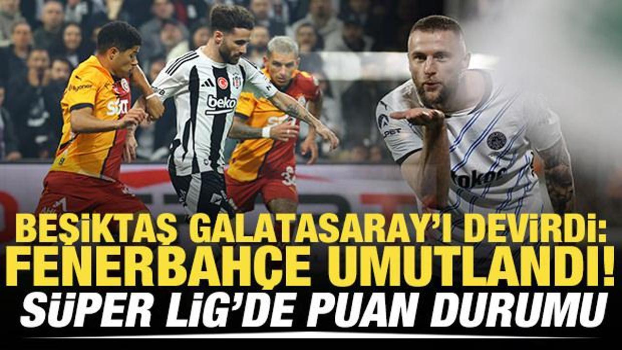 Beşiktaş, Galatasaray'ı devirdi: Fenerbah&ccedil;e umutlandı! S&uuml;per Lig'de puan durumu
