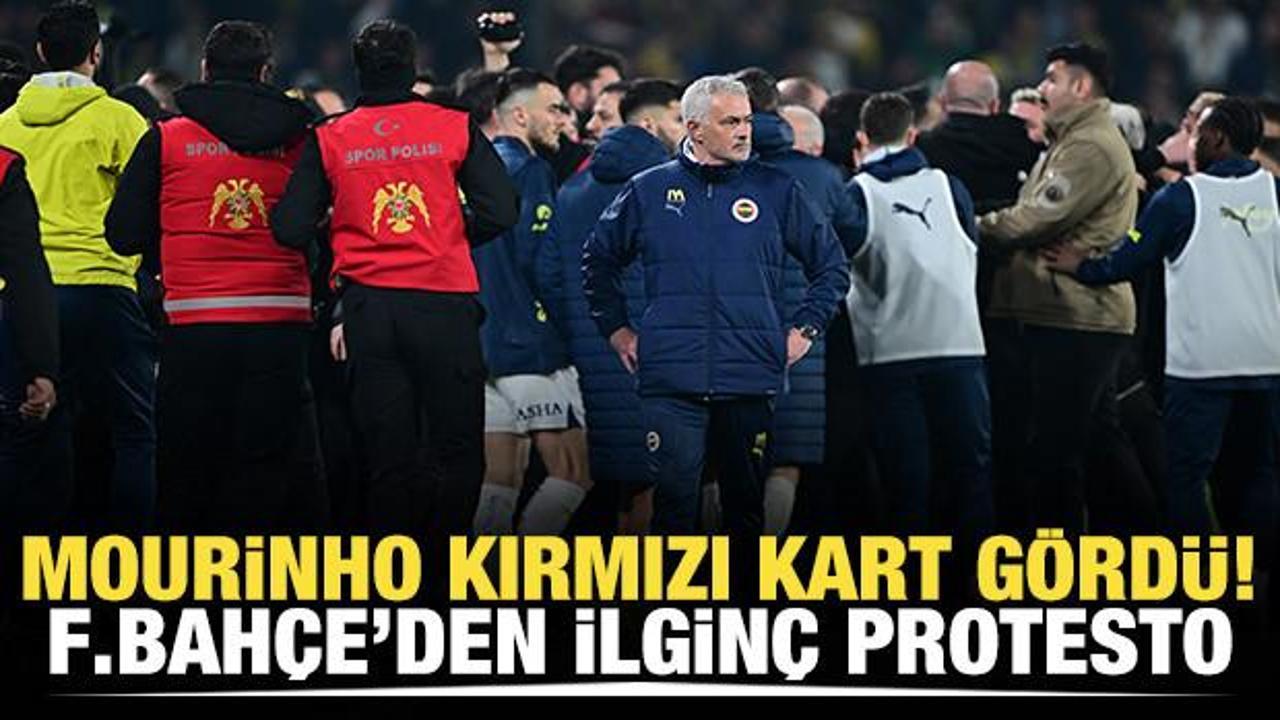 Jose Mourinho kırmızı kart g&ouml;rd&uuml;! Fenerbah&ccedil;e'den ilgin&ccedil; protesto