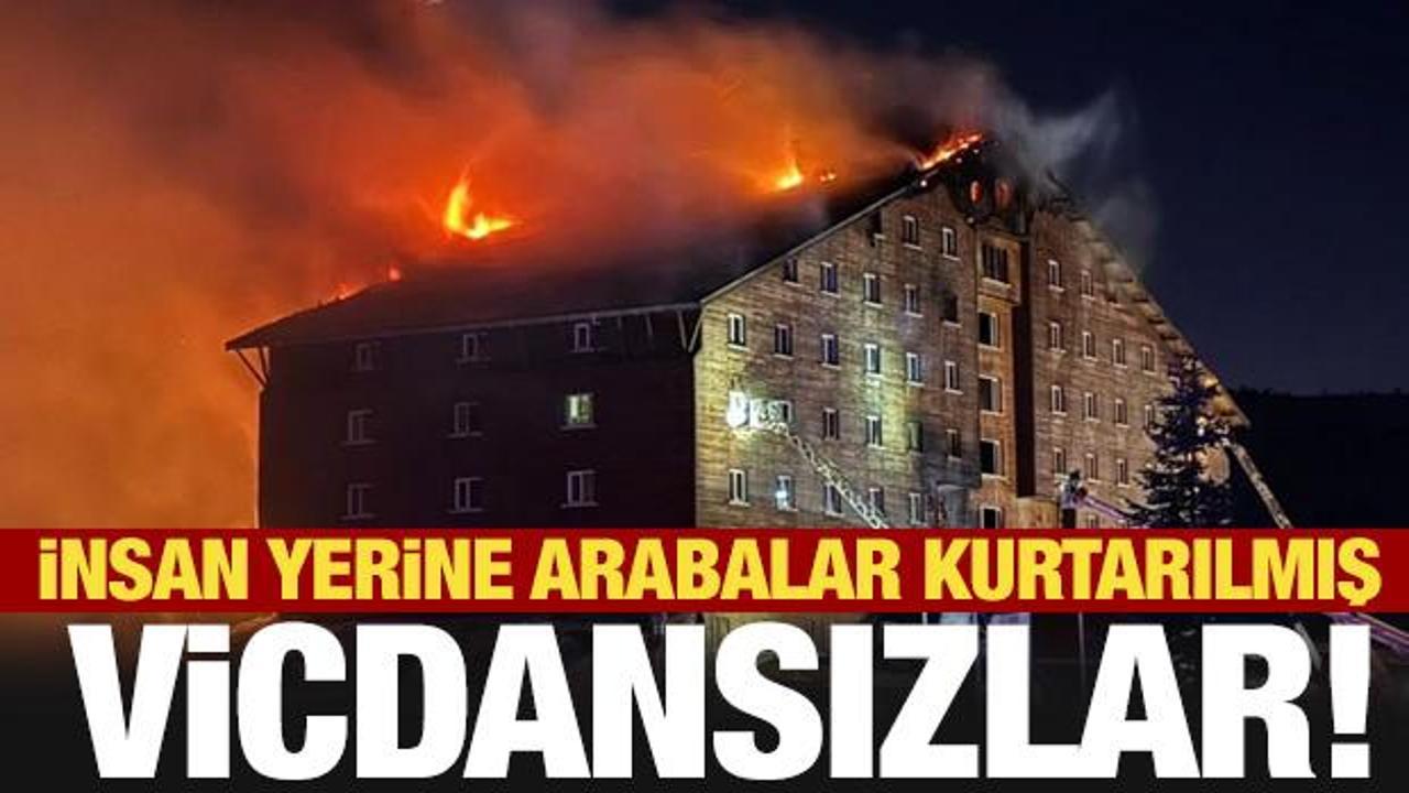 Kartalkaya'daki yangınında korkunç gerçek! insanlar yerine arabaları kurtarmışlar