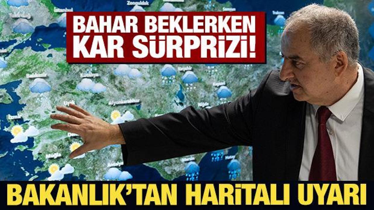Bahar beklerken kar s&uuml;rprizi! Bakanlık'tan haritalı uyarı