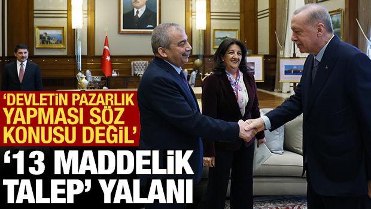 "DEM Parti'nin Cumhurbaşkanı Erdoğan'dan 13 talebi" iddiası yalanlandı