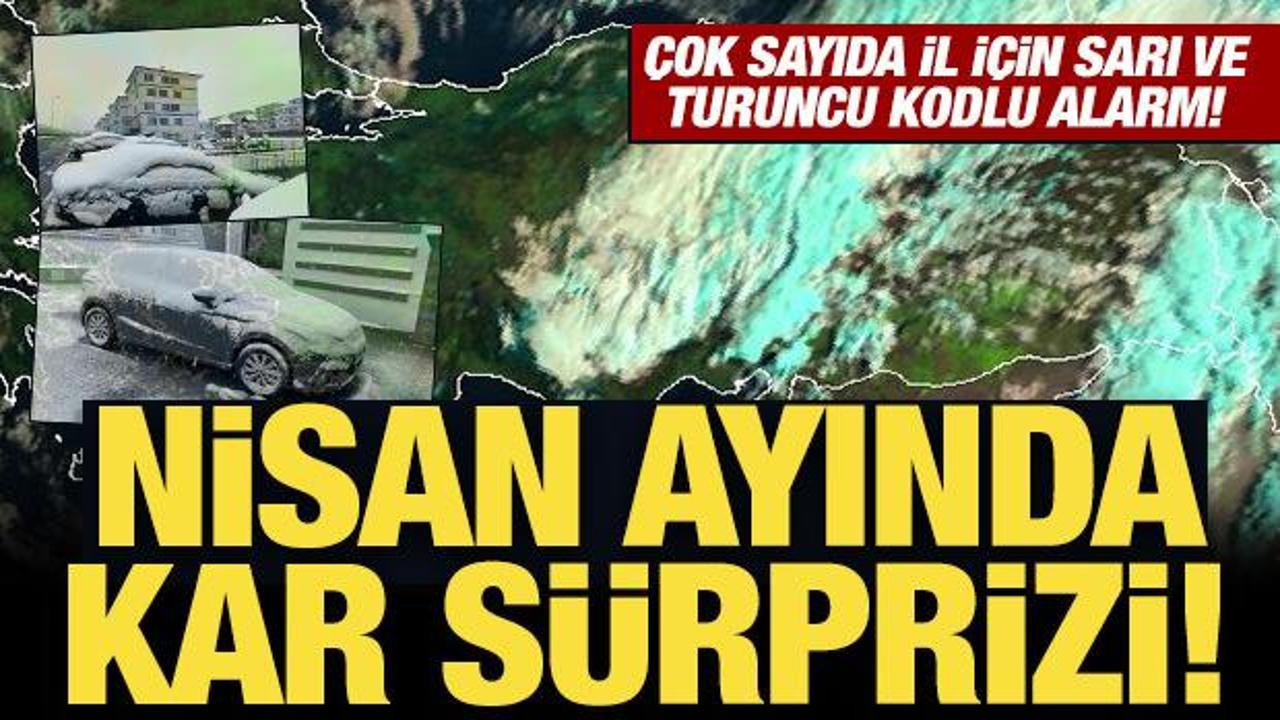Nisan ayında kar s&uuml;rprizi! Meteoroloji'den &ccedil;ok sayıda il i&ccedil;in sarı ve turuncu kodlu alarm!