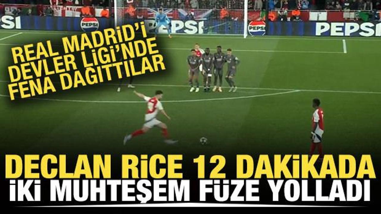 Real Madrid'i fena dağıttılar! Declan Rice'dan 12 dakikada iki muhteşem füze