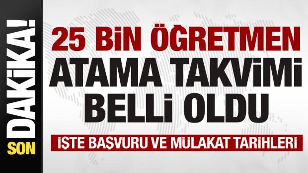 25 bin öğretmen atama takvimi belli oldu! İşte başvuru ve mülakat tarihleri