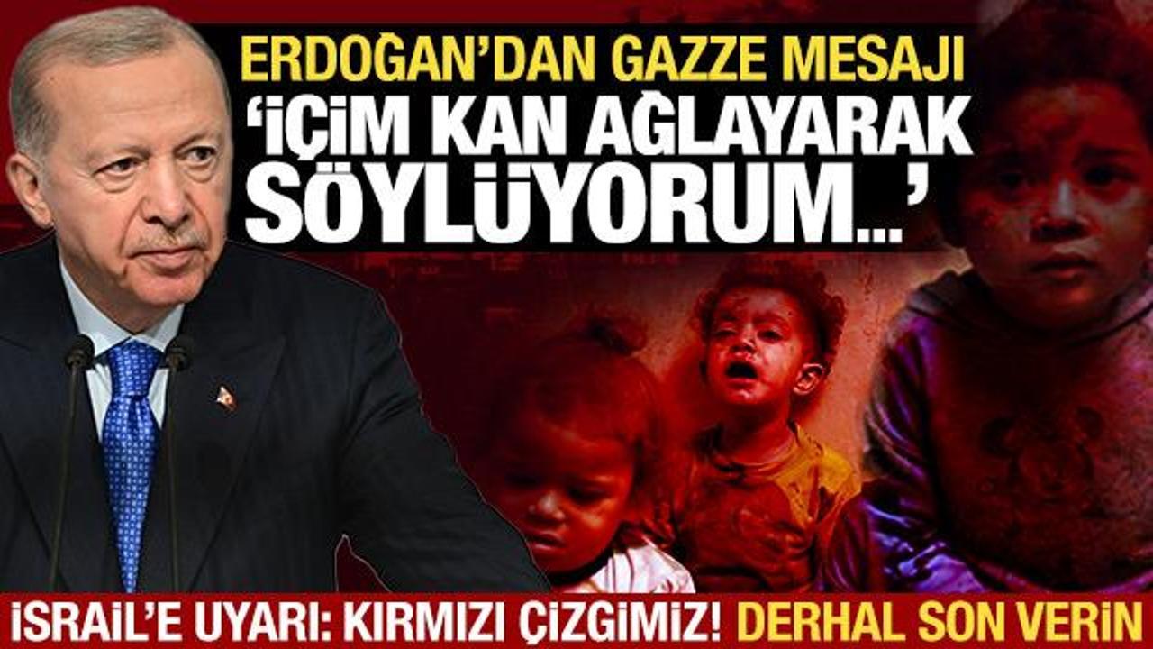Erdoğan'dan son dakika Filistin a&ccedil;ıklaması: İ&ccedil;im kan ağlayarak s&ouml;yl&uuml;yorum...
