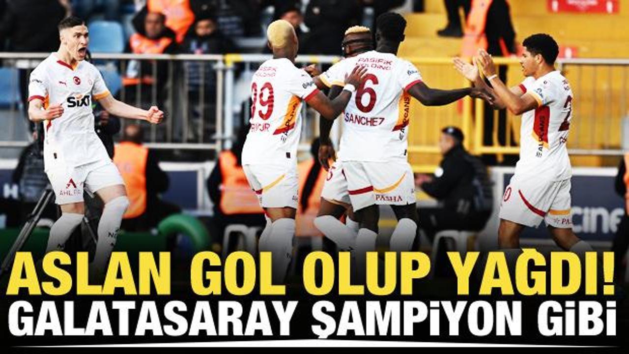Aslan gol olup yağdı! Galatasaray şampiyon gibi