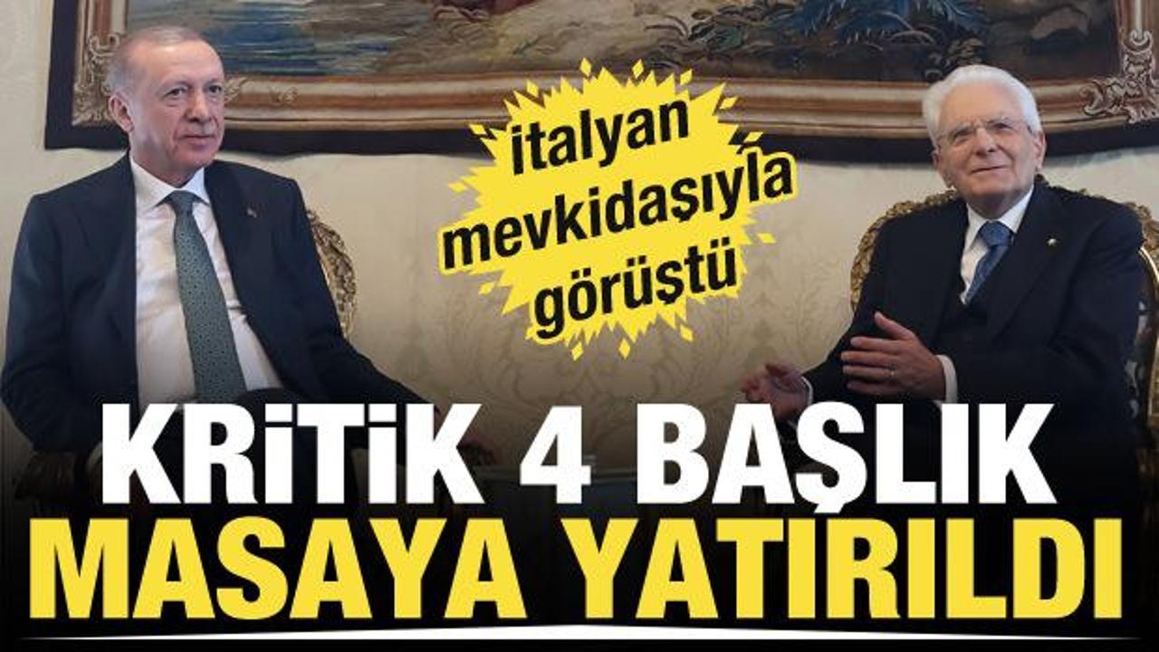 Cumhurbaşkanı Erdoğan, İtalya Cumhurbaşkanı ile g&ouml;r&uuml;şt&uuml;