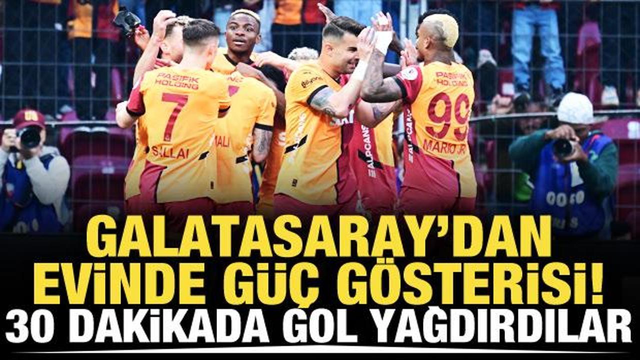 Galatasaray'dan g&uuml;&ccedil; g&ouml;sterisi! 30 dakikada gol yağdırdılar