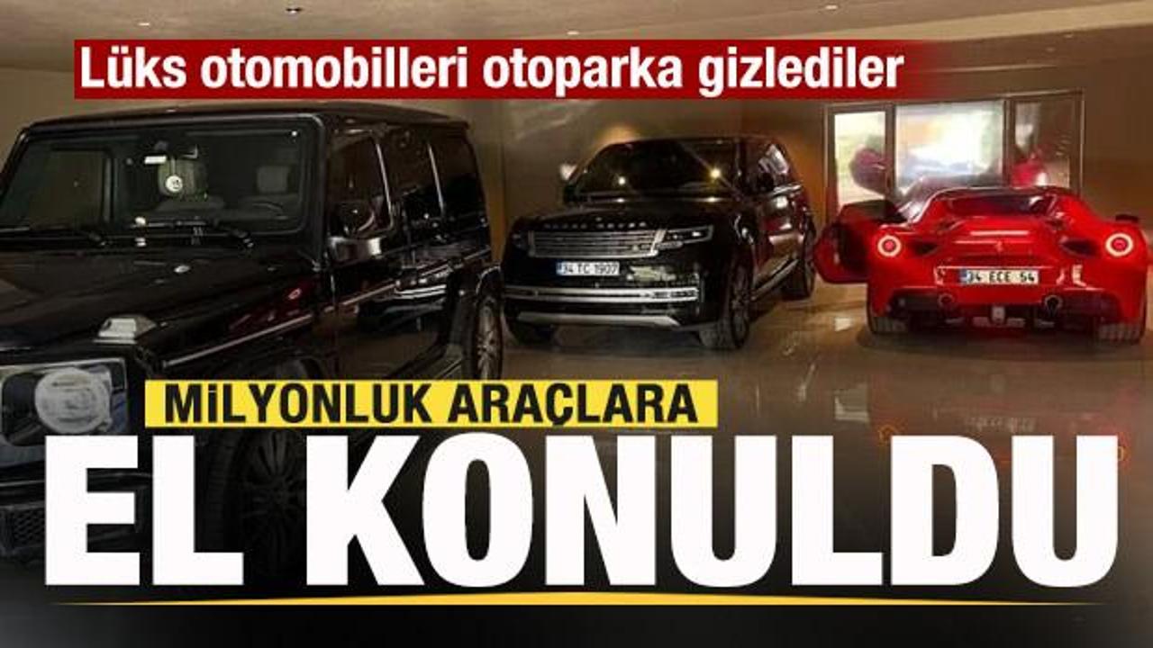 Lüks otomobilleri otoparka gizlediler! Milyonluk araçlara el konuldu!