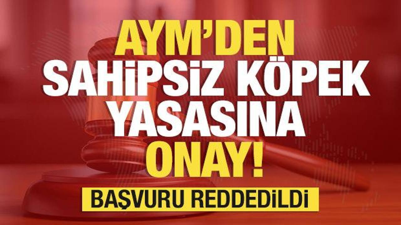 AYM'den sahipsiz k&ouml;pek yasasıyla ilgili son dakika kararı