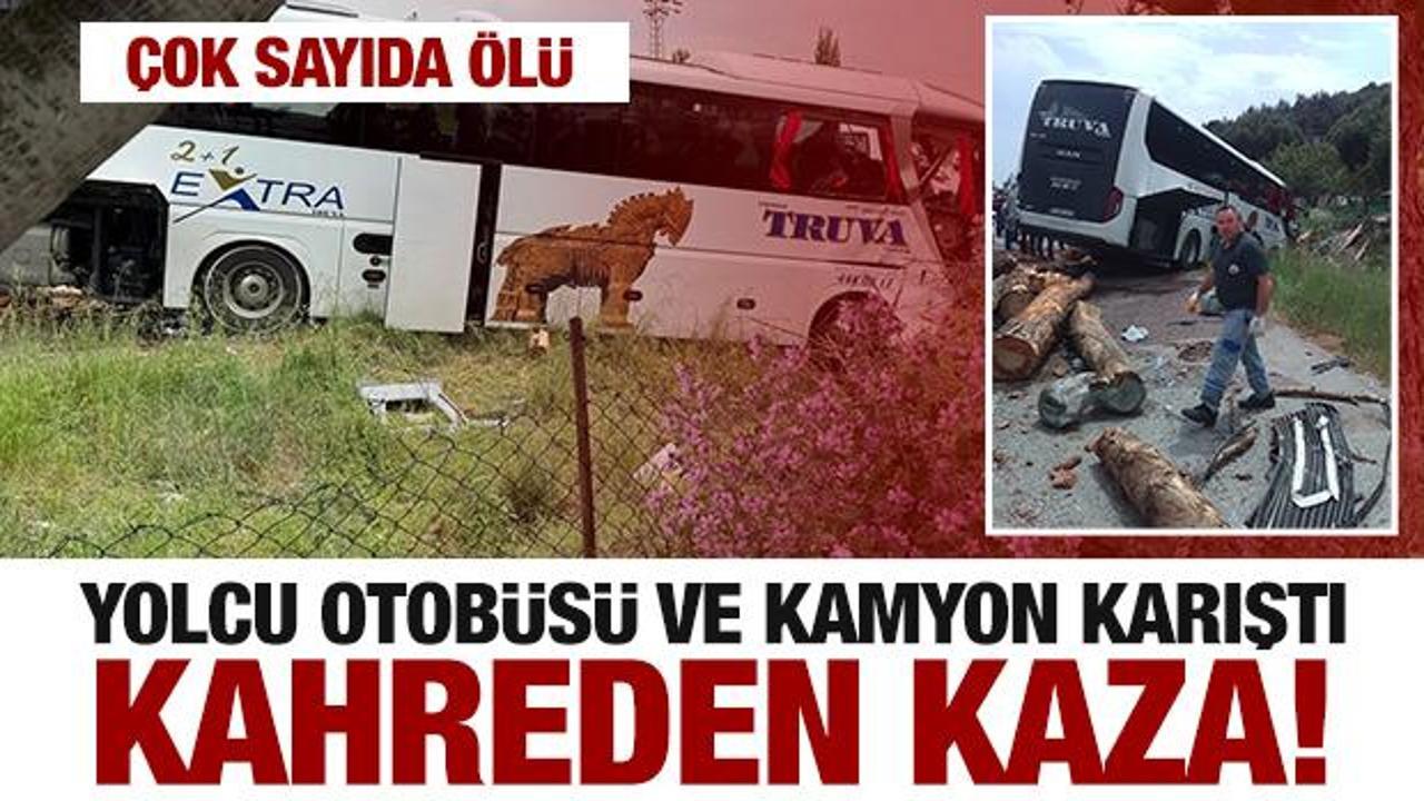 &Ccedil;anakkale'de otob&uuml;s kazası! &Ccedil;ok sayıda &ouml;l&uuml; ve yaralı var