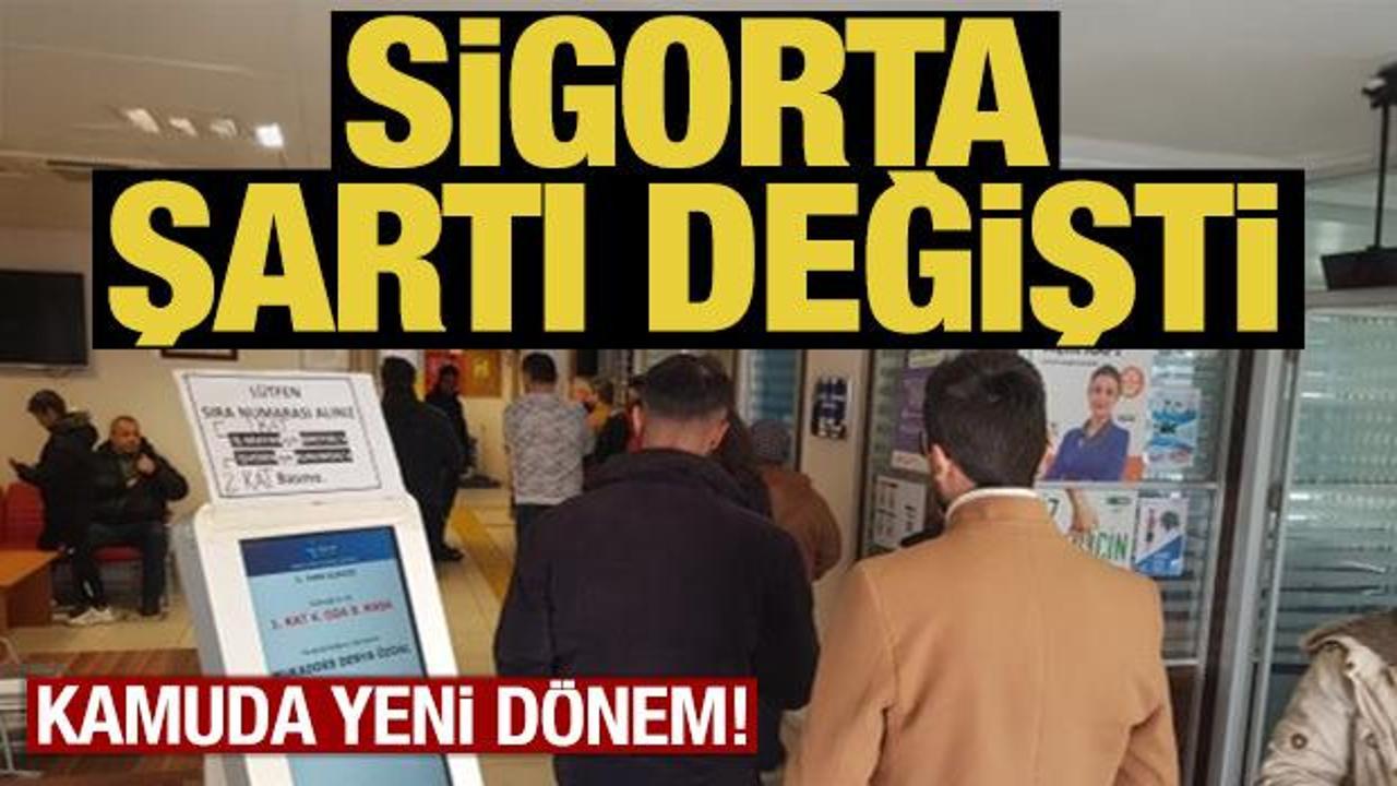Kamuya girişte yeni d&ouml;nem! Sigorta şartı değişti