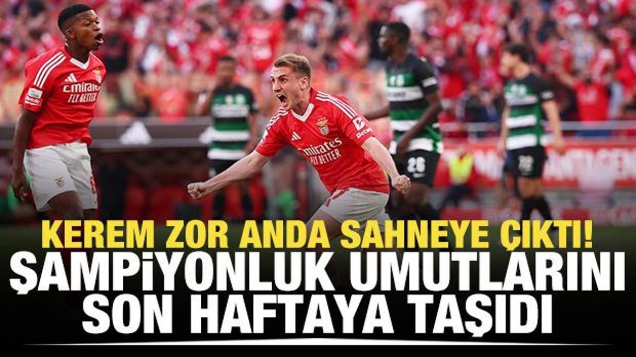 Kerem zor anda sahneye &ccedil;ıktı! Şampiyonluk umutlarını son haftaya taşıdı