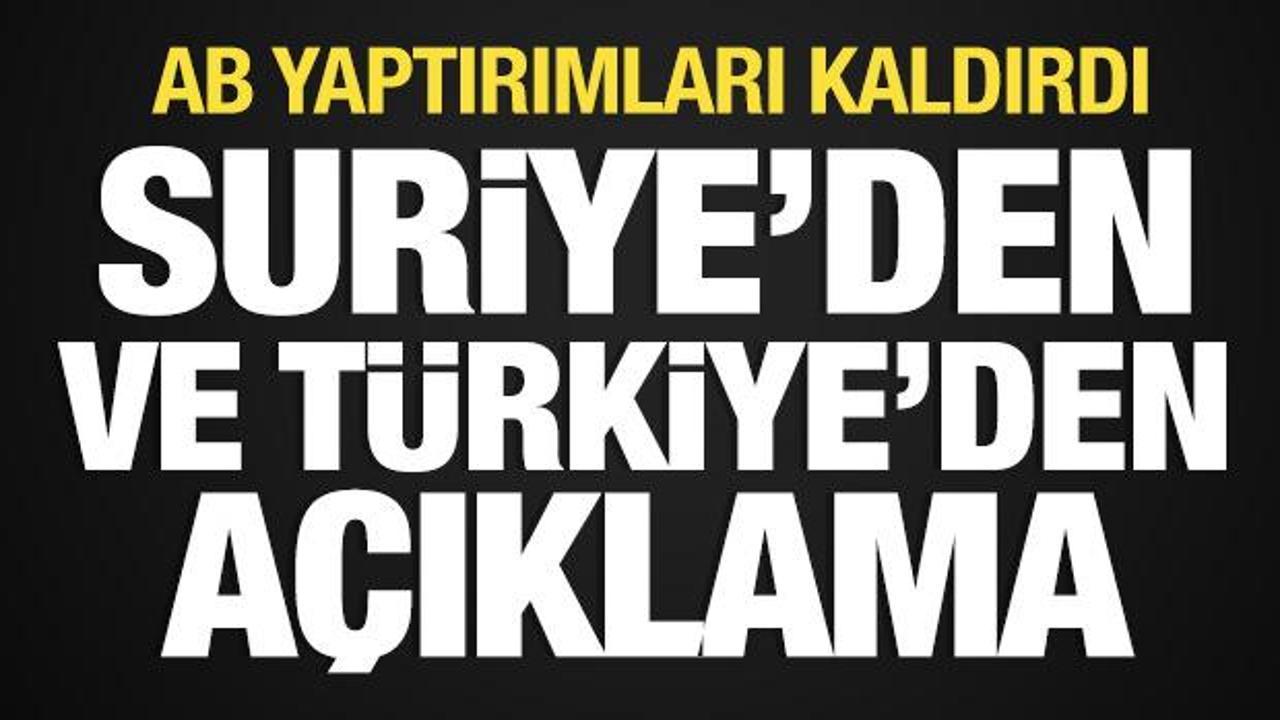 AB, Suriye'ye yaptırımları kaldırdı! Suriye ve T&uuml;rkiye'den a&ccedil;ıklama