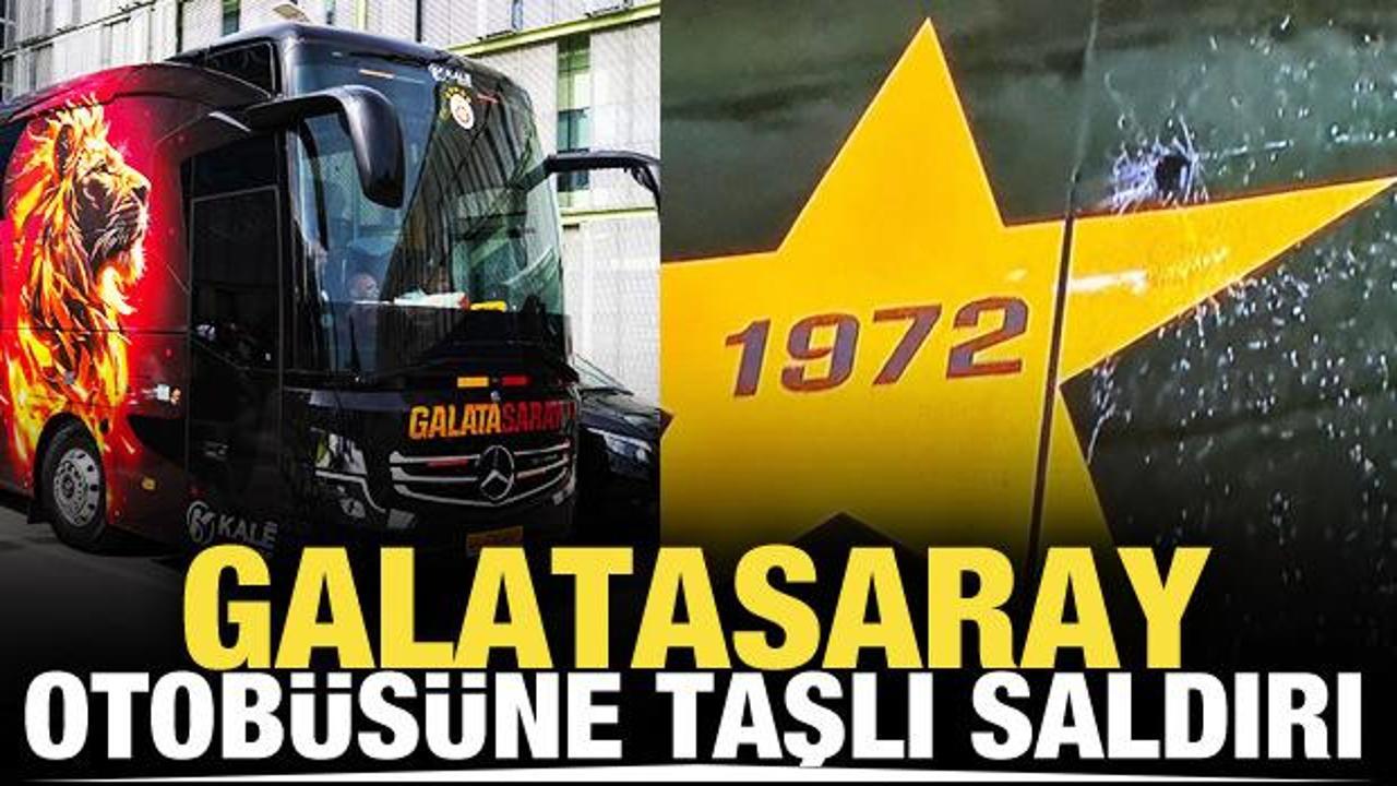 Galatasaray otob&uuml;s&uuml;ne taşlı saldırı