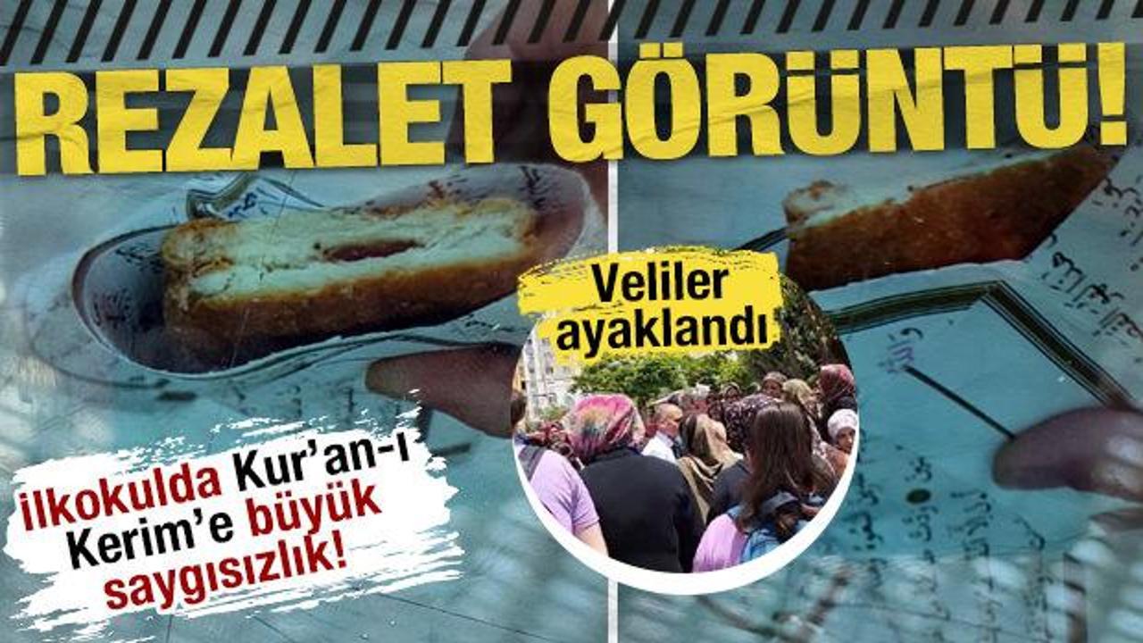 İlkokulda Kur'an-ı Kerim'e büyük saygısızlık! Veliler ayaklandı...Skandal görüntü