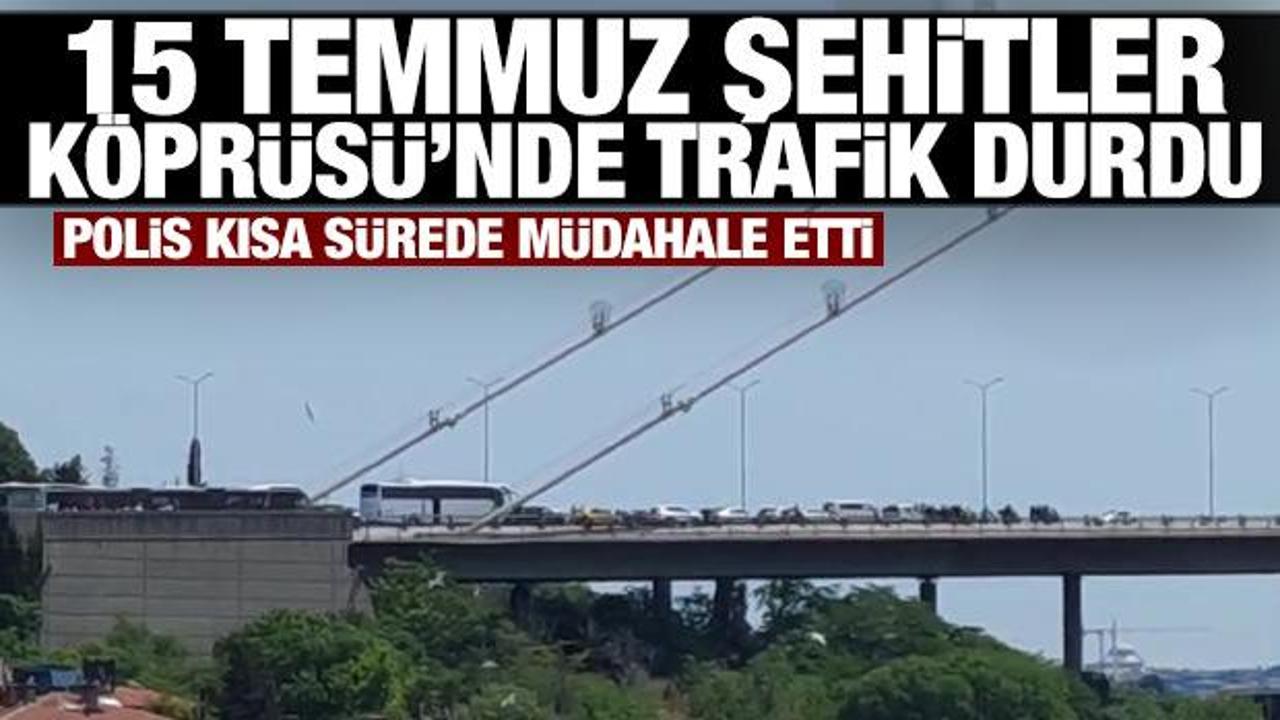 15 Temmuz Şehitler Köprüsü'nde trafik durdu! Olay yerine polis ekipleri sevk edildi
