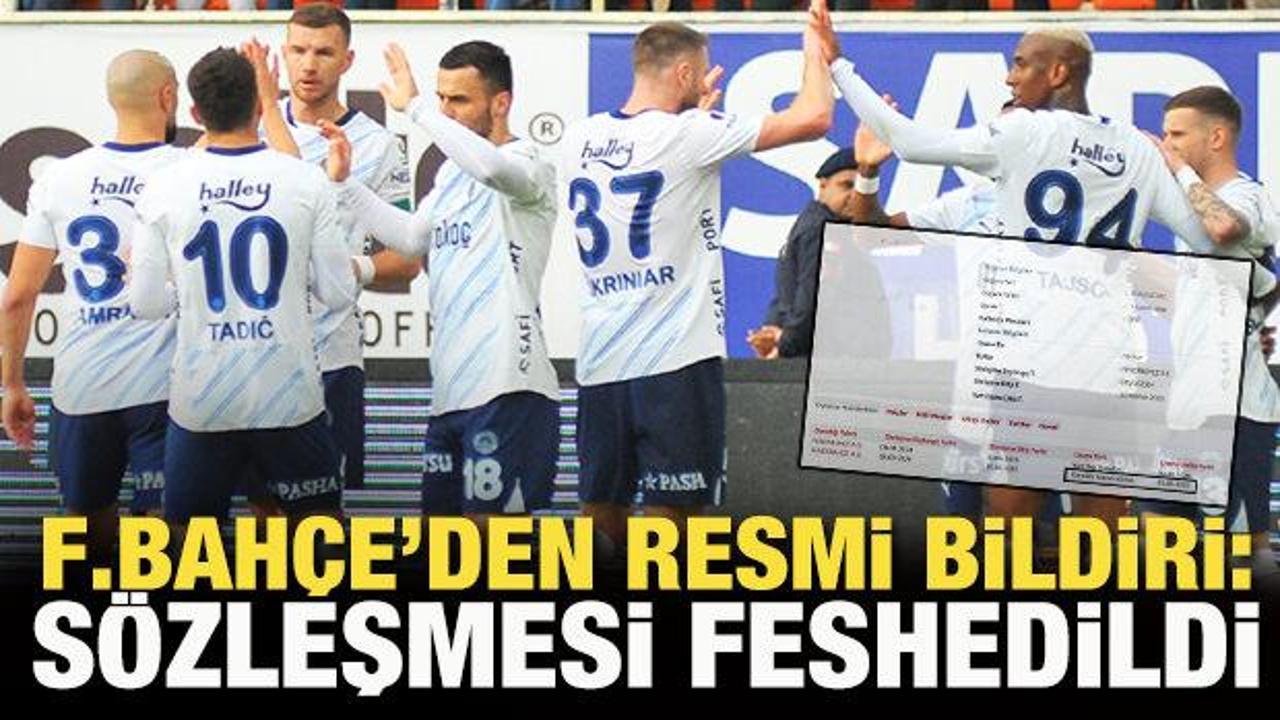 Fenerbahçe'den resmi bildiri: Sözleşmesi feshedildi