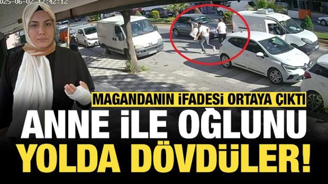 Yol vermeyen 3 maganda anne ile oğlunu yol ortasında d&ouml;vd&uuml;!