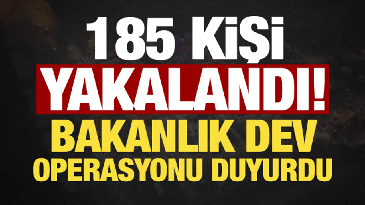 Son dakika haberi: 185 kişi yakalandı! Bakanlık dev operasyonu duyurdu...