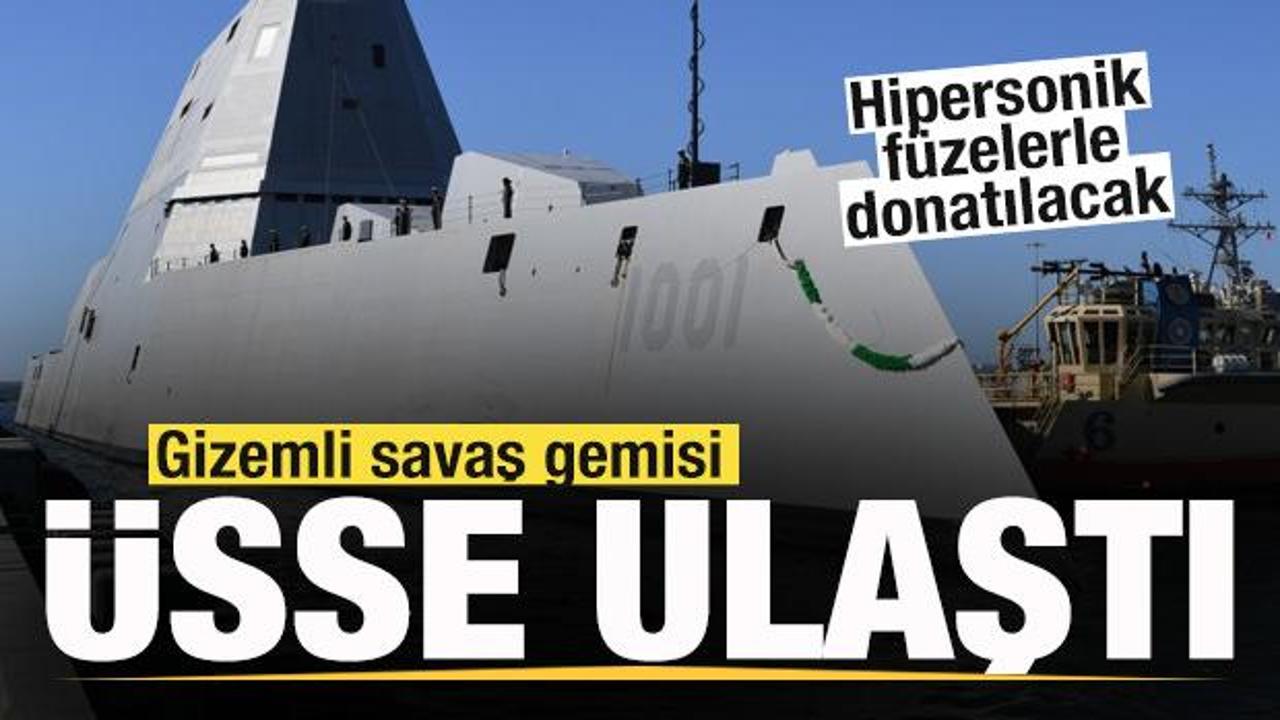 Gizemli savaş gemisi &uuml;sse ulaştı! Hipersonik f&uuml;zelerle donatılacak