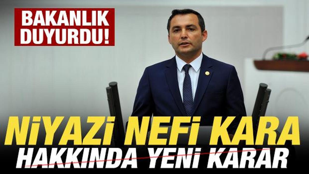 İçişleri Bakanlığı'ndan son dakika Niyazi Nefi Kara kararı! Görevden uzaklaştırıldı