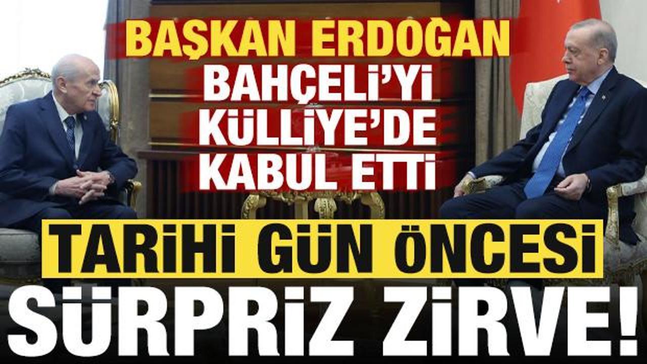 Son dakika haberi... Başkan Erdoğan ile Bah&ccedil;eli arasında s&uuml;rpriz g&ouml;r&uuml;şme!