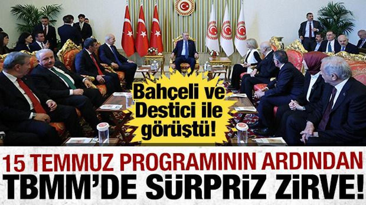 Erdoğan'dan TBMM'de sürpriz zirve! Bahçeli ve Destici ile bir araya geldi!