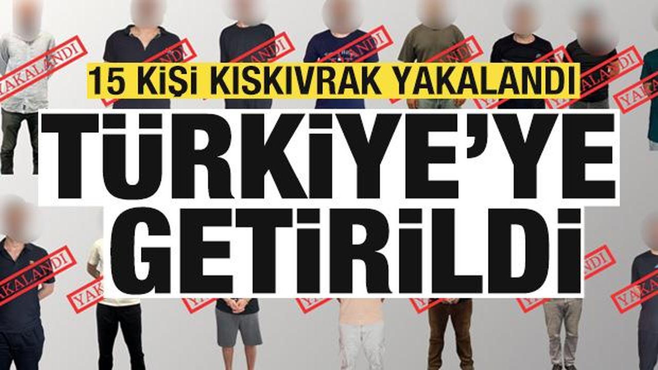 Kırmızı b&uuml;ltenle aranan 15 kişi kıskıvrak yakalandı! T&uuml;rkiye'ye getirildi