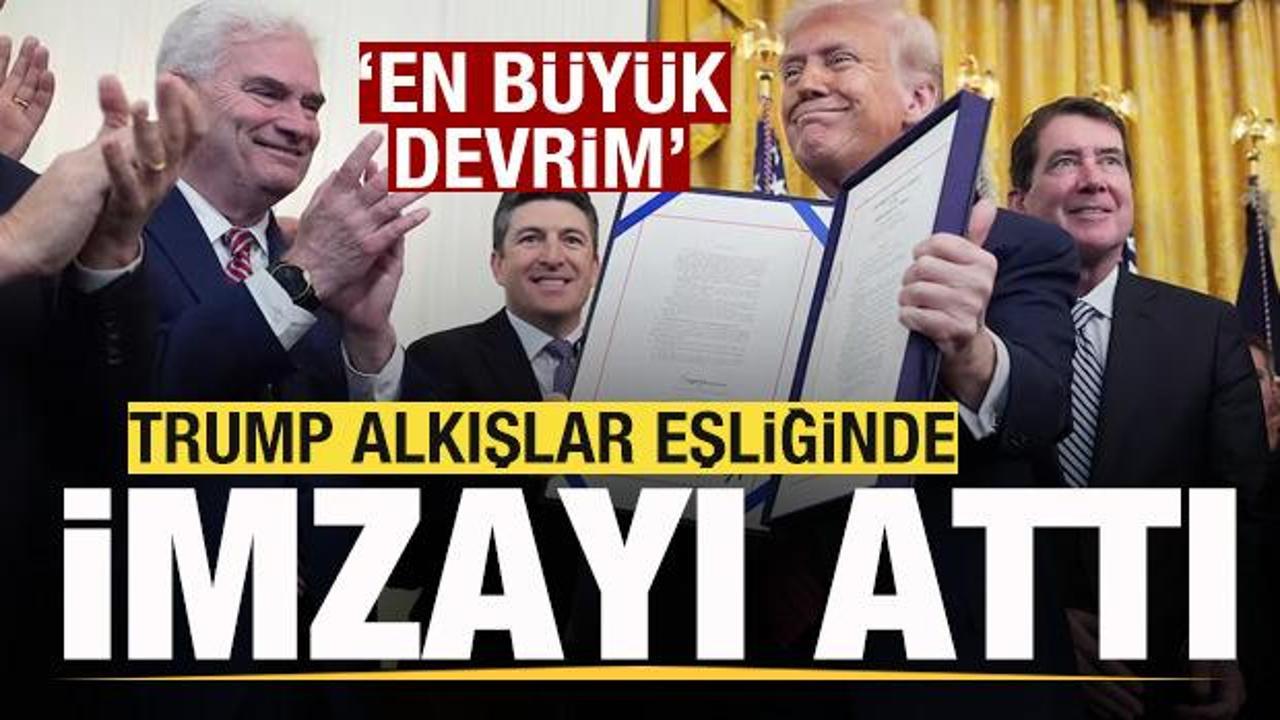 Trump alkışlar eşliğinde imzayı attı: En b&uuml;y&uuml;k devrim