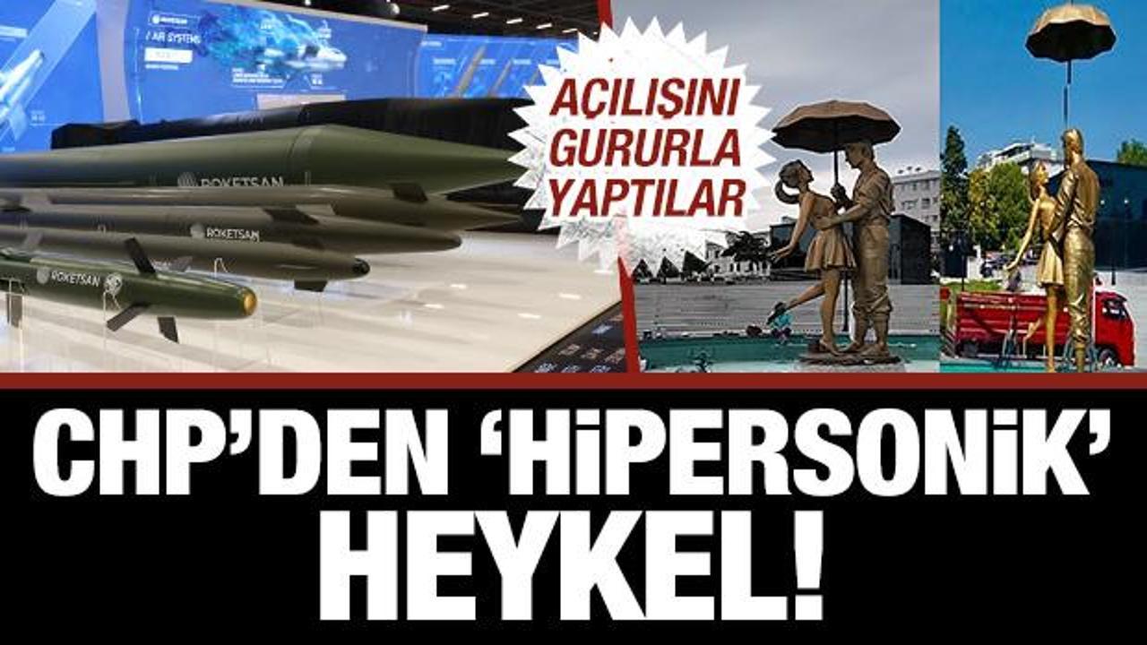 Herkes IDEF'e, CHP heykele... CHP'li belediye yine heykel a&ccedil;tı
