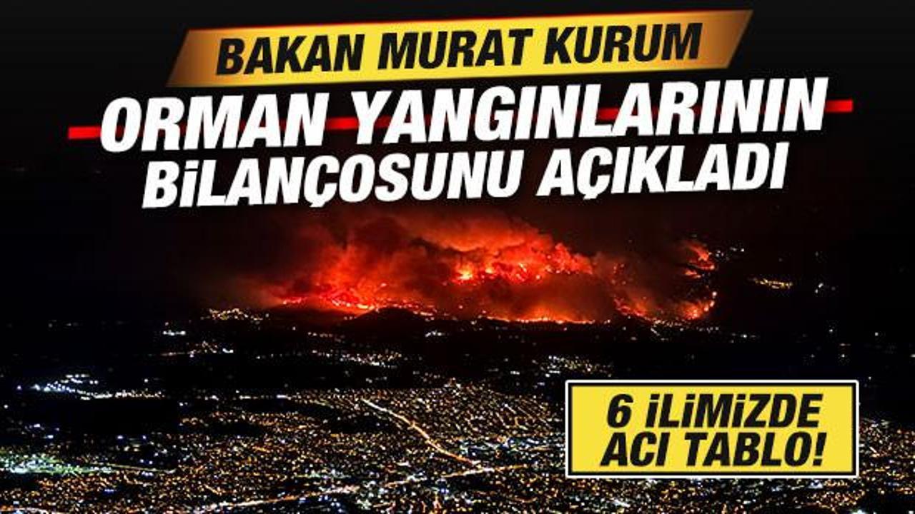 Bakan Kurum'dan son dakika yangın açıklaması! 6 ilde yangınların bilançosu belli oldu