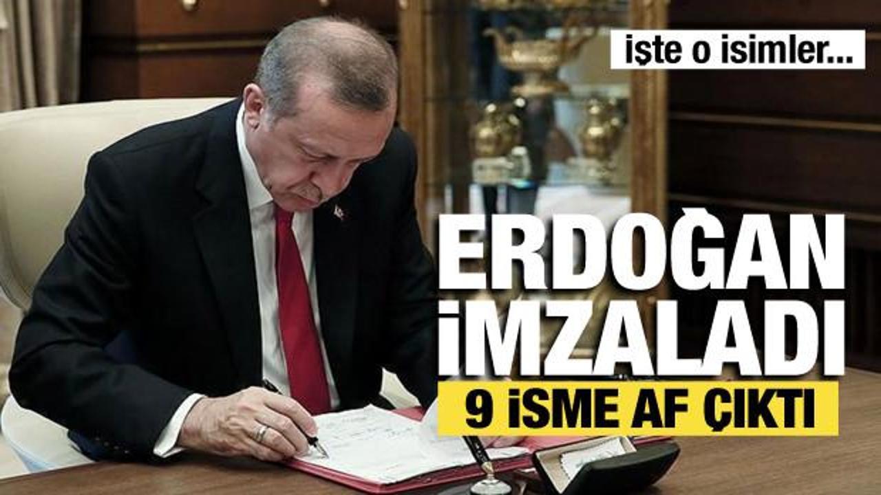 Cumhurbaşkanı Erdoğan imzaladı: 9 hükümlüye af kararı